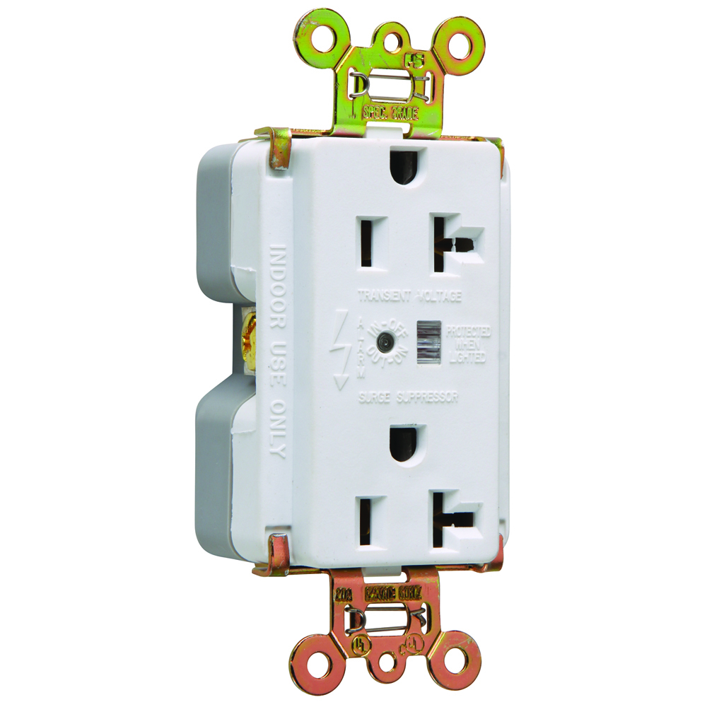 5362WSP 20 Amp 125V Extra  Surge Protective Duplex Receptacle, White