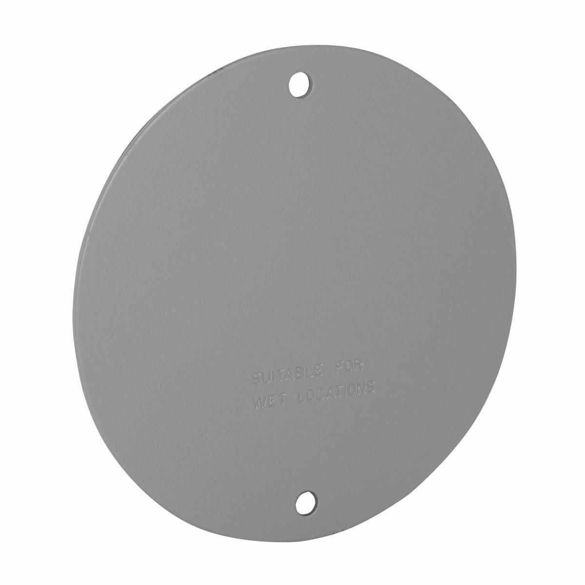 5374-0 Weatherproof Cover, 4 in Dia, 4-1/8 in W x 0.063 in D, Blank Cover, Metal