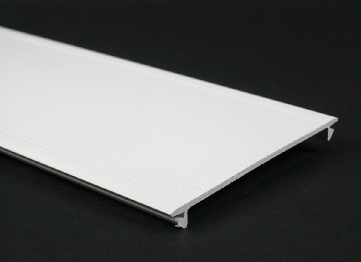 Nonmetallic Raceway Full Width Cover, 8 Ft, Ivory