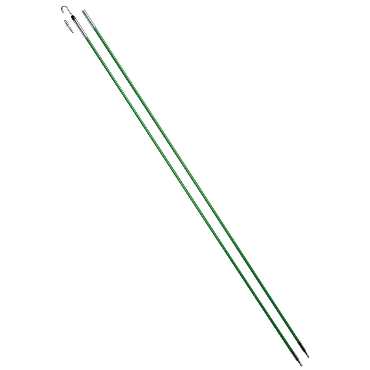 540-24 Long Pulling Rod Kit, 24 ft L, 1/4 in Dia Pole, Fiberglass, Green