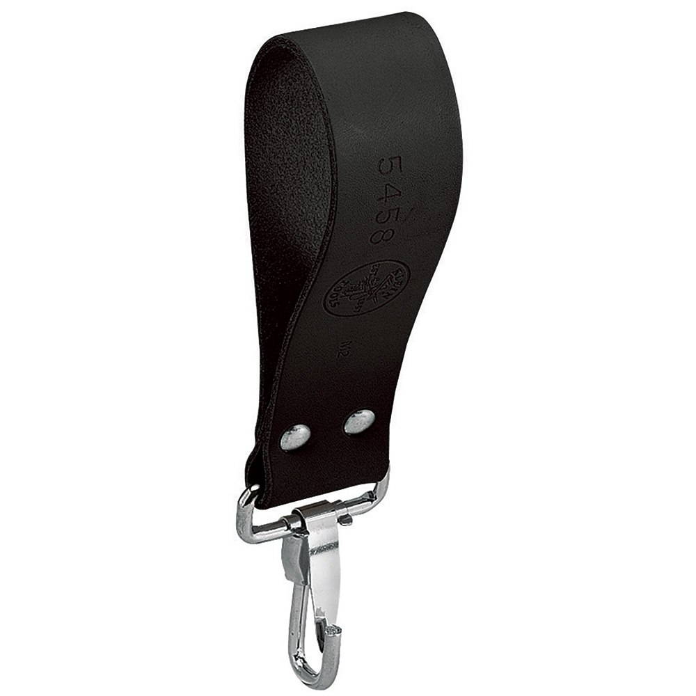 5458 Snap Loop With Snap Hook, 8-1/2 in H x 1/2 in W x 1-1/2 in D, Leather, Black