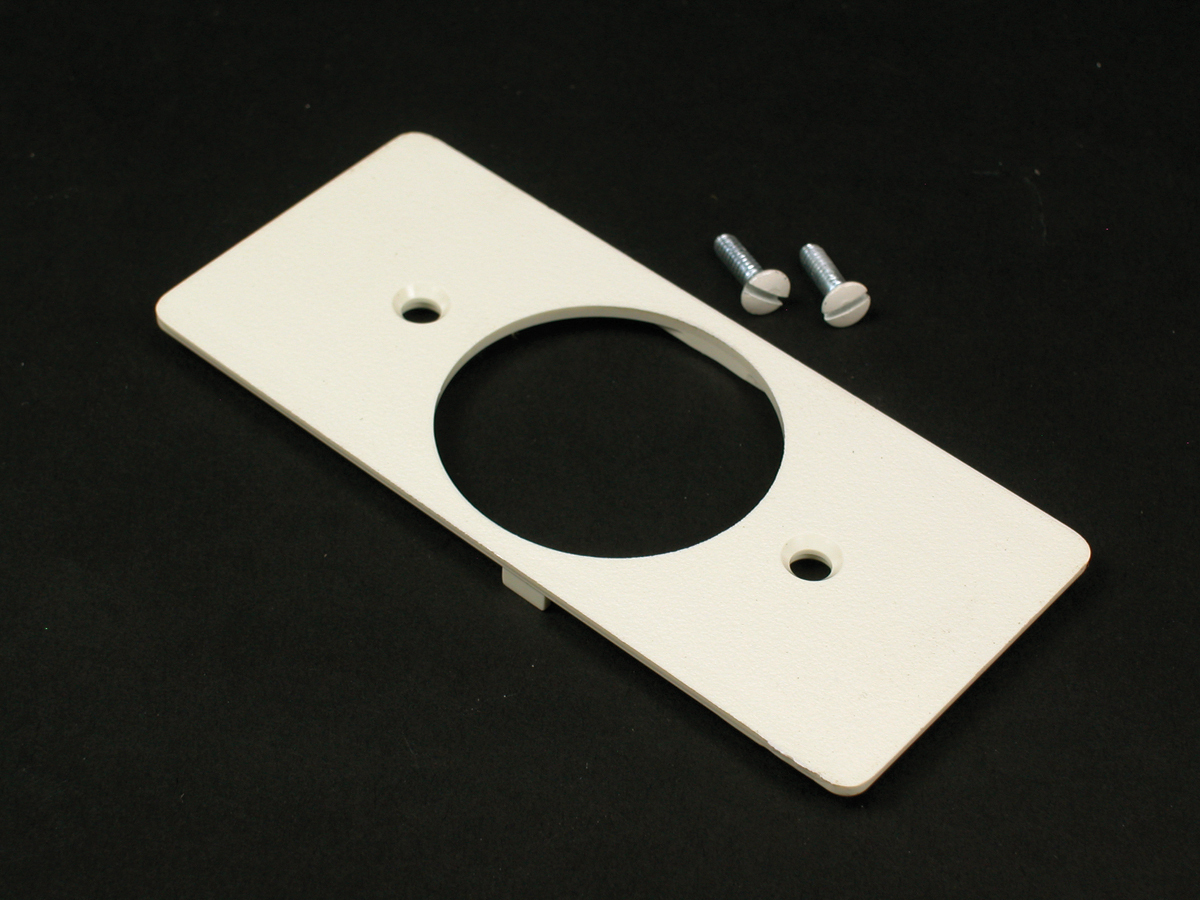 For covering single receptacles - 1.59" (40mm) diameter. White