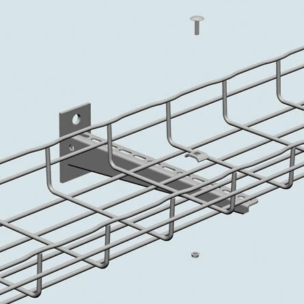CRP100GC CRP Reinforced Universal Bracket, 4.6 in L x 1 in W x 3.7 in H, For Use With Wire Mesh Cable Tray, 1008 Carbon Steel