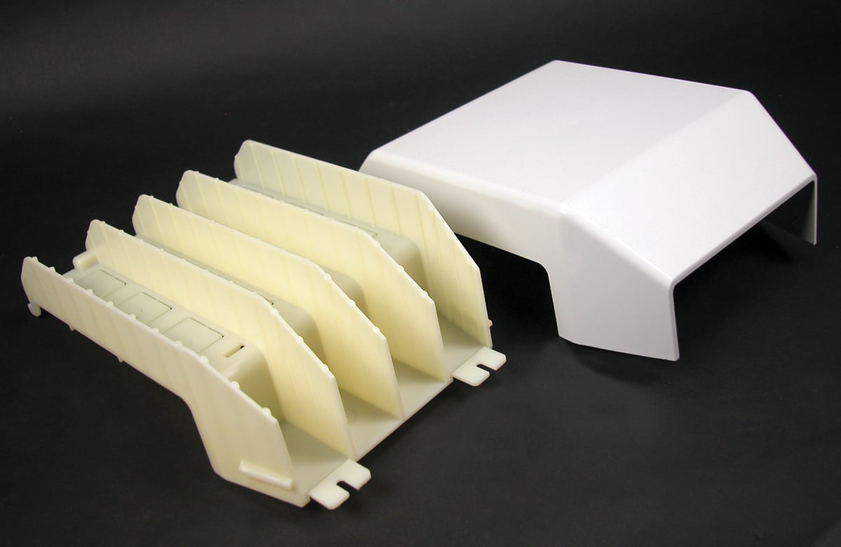 Transition Fitting; 6-9/16 Inch Width x 9-1/8 Inch Height, PVC, Ivory