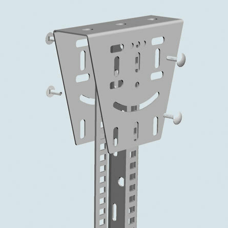 561060 DF Series Angle Mounting Bracket, 7.008 in L x 16 in W x 5.906 in H, For Use With Wire Mesh Cable Tray, Carbon Steel