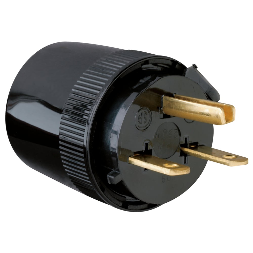 5666BK Medium-Duty Dead Front Plug, Black