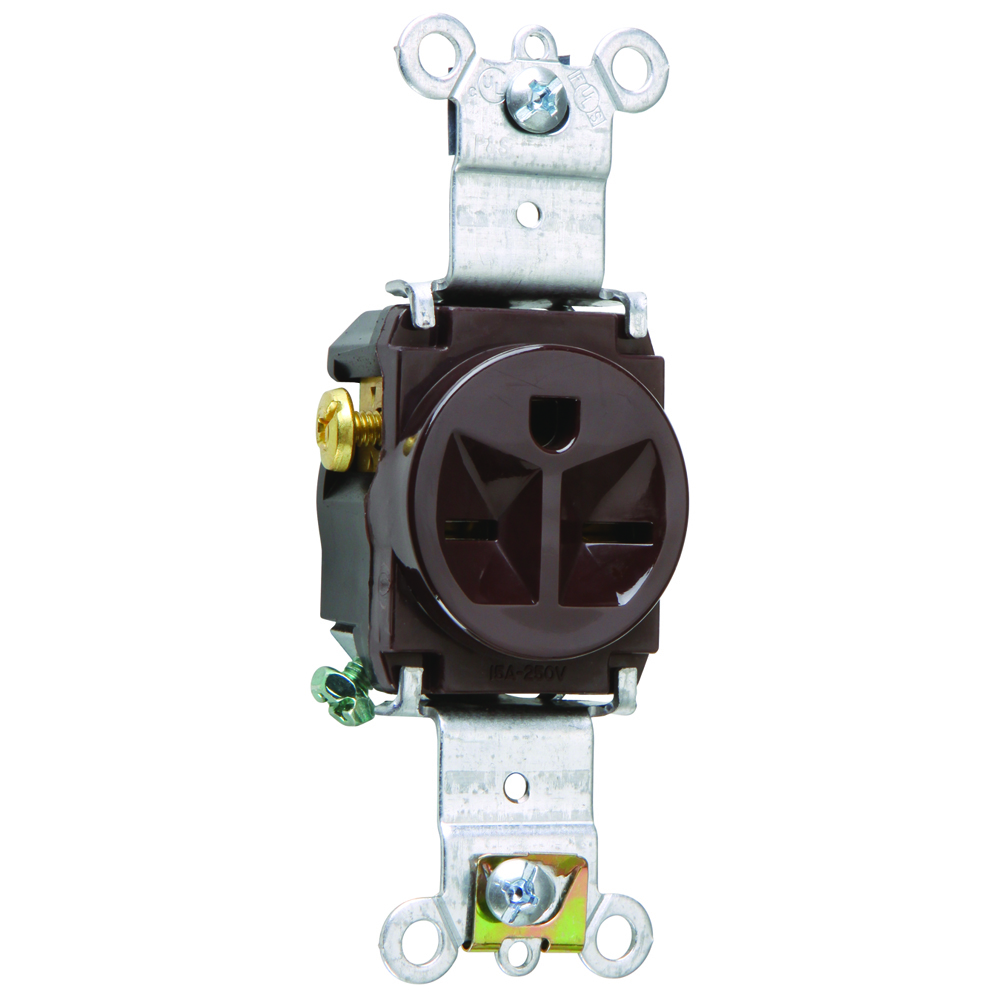 5671 Heavy-Duty Spec Grade Single Receptacle Back and Side-Wire 15 Amp 250V