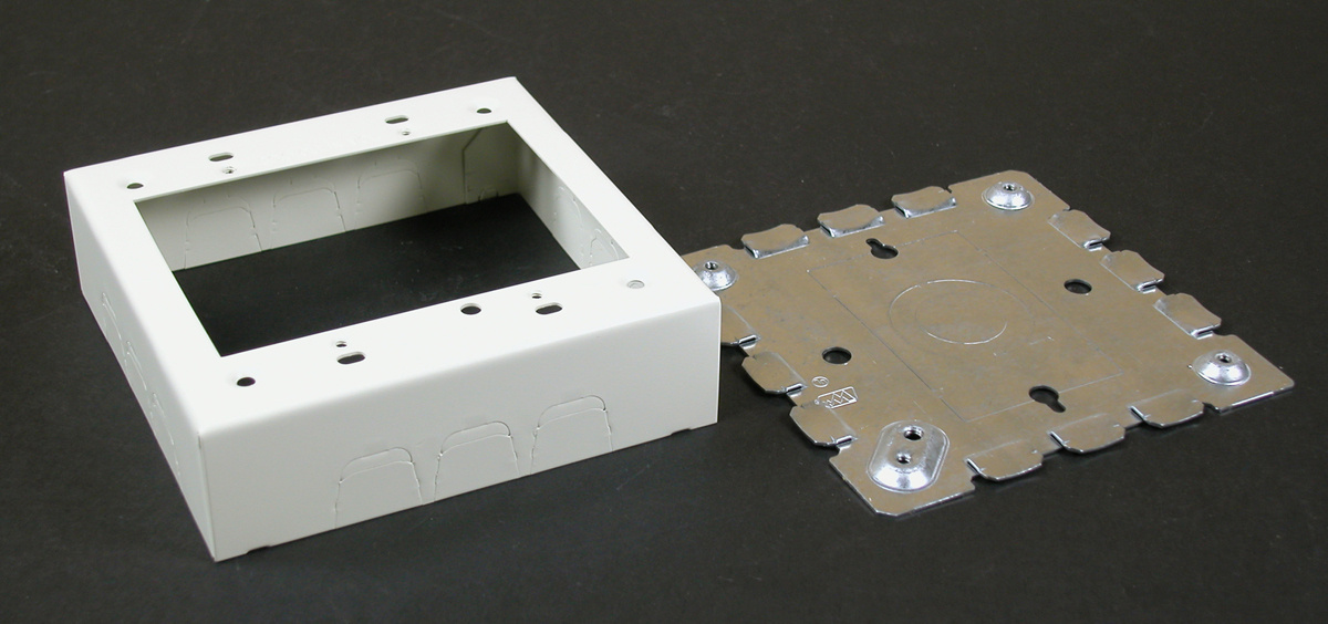 Two Gang Switch And Receptacle Box Fitting, White, 500/700 Series