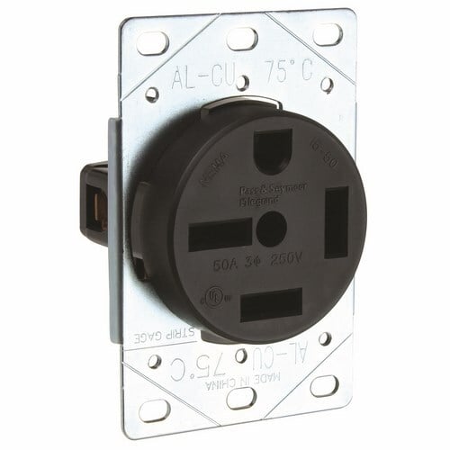 5750 Straight Blade Receptacle, 3 Pole, 50 Ampo, 250V