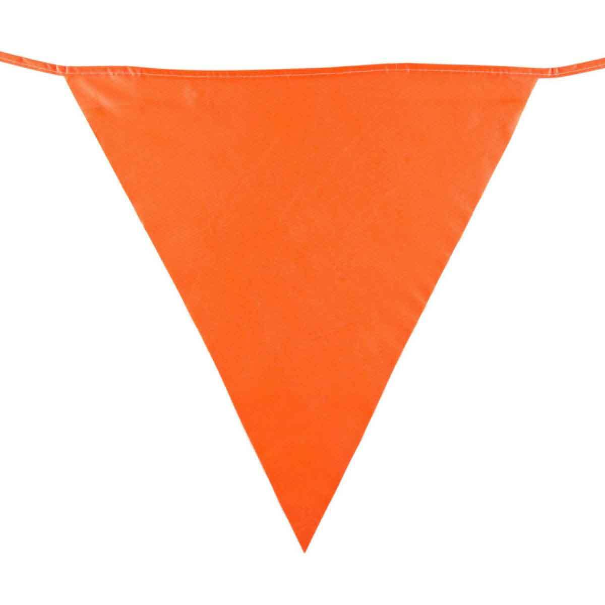 58389 Non-Adhesive Triangular Pennant Barricade Tape, Fluorescent Orange, 18 in L x 18 in W, Nylon