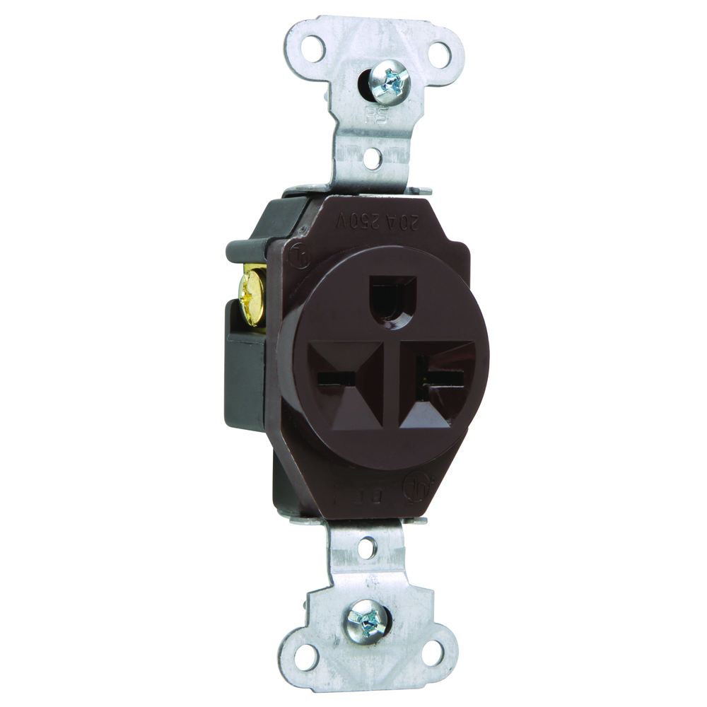 5851 Heavy-Duty Spec Grade Single Receptacle, Side Wire 20 Amp 250V