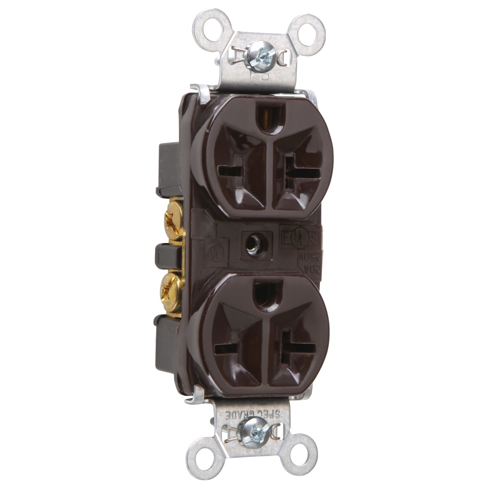 5862 Heavy-Duty Spec Grade Duplex Receptacle Back and Side Wire 20 Amp 250V