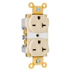 Industrial Extra Heavy-Duty Spec Grade Duplex Receptacle Back and, Side Wire 20amp 250volt Ivory