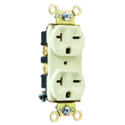 Heavy-Duty Spec Grade Duplex Receptacle Back and, Side Wire 20amp 250volt Ivory