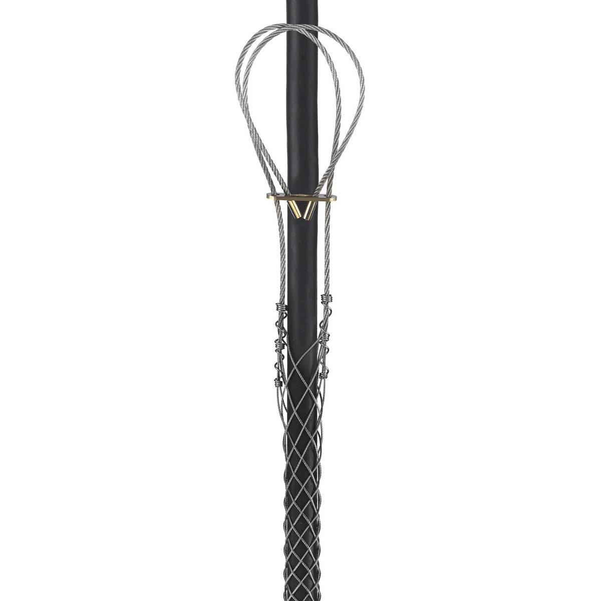 02201050 Standard Duty Closed Mesh Single Weave Universal Eye Support Grip, 1610 lb Breaking Strength, 1 to 1.24 in Cable, Bronze, TiN Coated