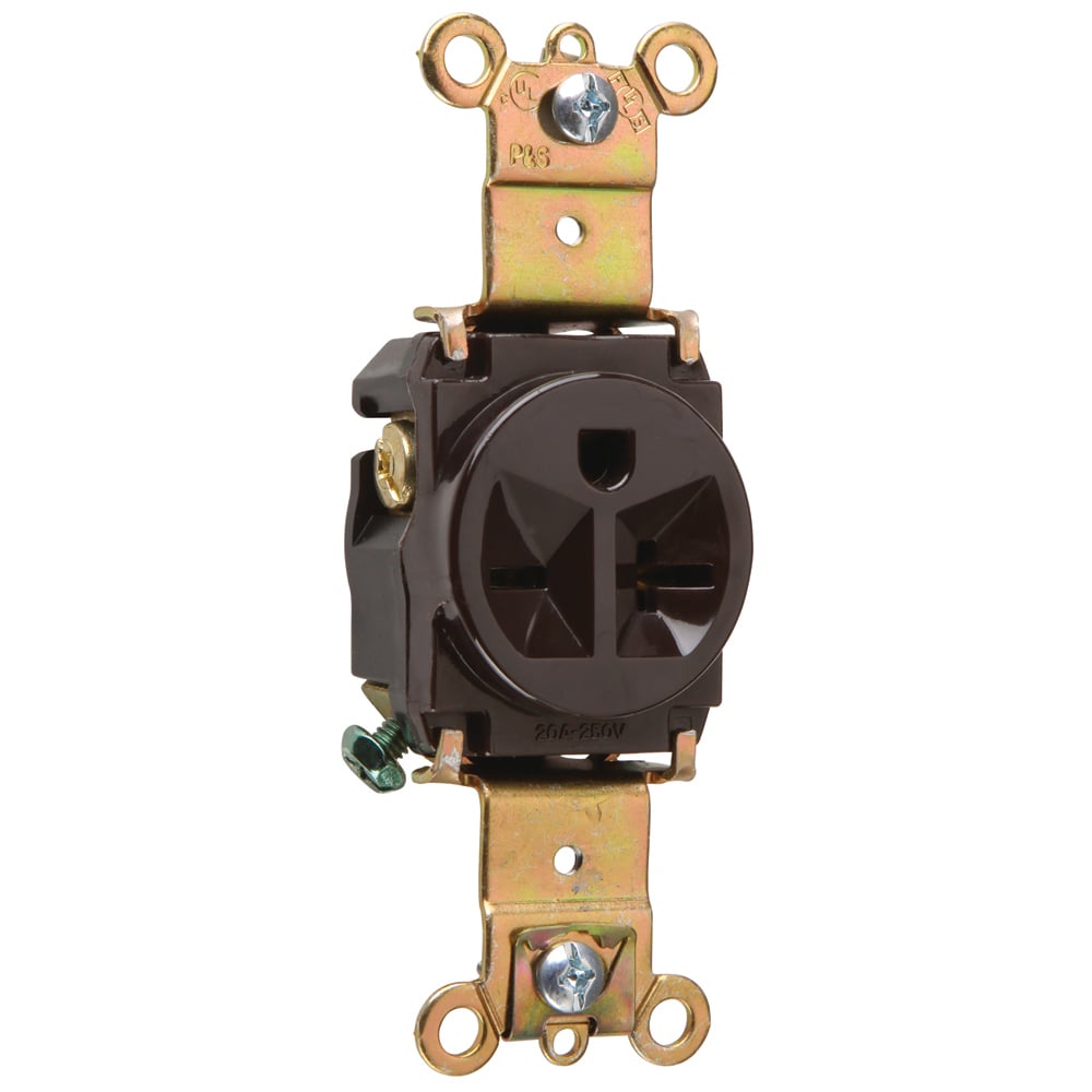5871 Heavy-Duty Spec Grade Single Receptacle Back and Side Wire 20 Amp 250V