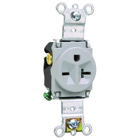 Heavy-Duty Spec Grade Single Receptacle Back and, Side Wire 20amp 250volt Gray