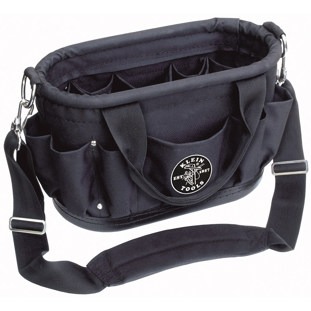 58888 Tool Tote With Shoulder Strap, Polyester, Black