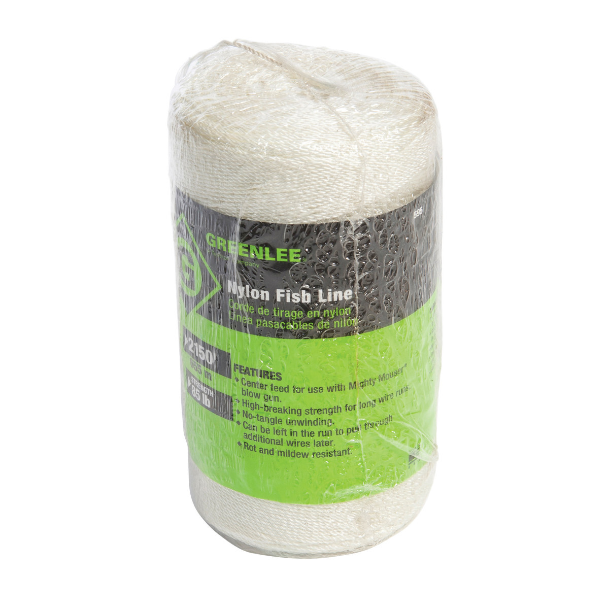 595 Fish Line, 85 lb Tensile Strength, 2150 ft L, Nylon, For Use With Mighty Mouser Blow Gun