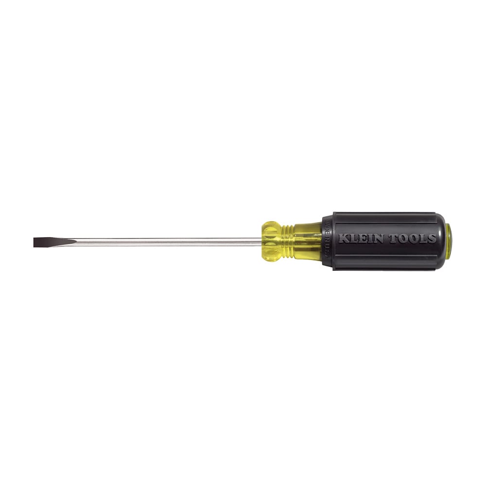 601-4 Cushion-Grip Screwdriver, 3/16 in Cabinet Point, Steel Shank, 7-3/4 in OAL, Rubber Handle, Polished Chrome, ANSI/ASME Specified