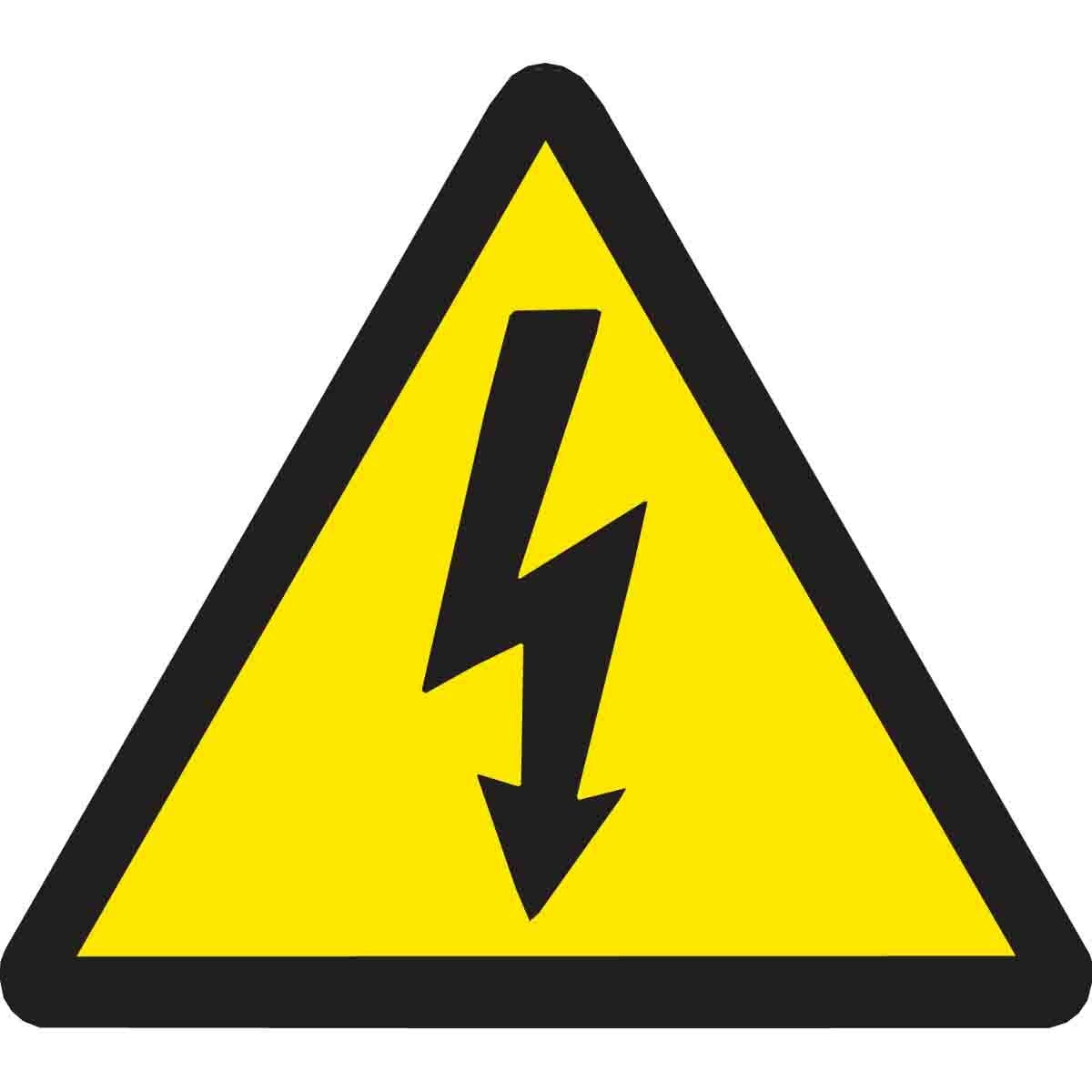60213 Non-Reflective Self-Adhesive Triangle Warning Label, 4 in W, Black on Yellow, B-946 Adhesive Vinyl Film, 10 per Card Labels
