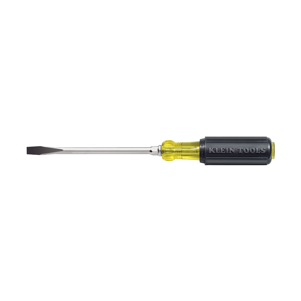 602-3 Cushion-Grip Heavy Duty Screwdriver, 7/32 in Slotted Point, Steel Shank, 6-3/4 in OAL, Rubber Handle, Polished Chrome, ASME B107.52, ANSI Specified