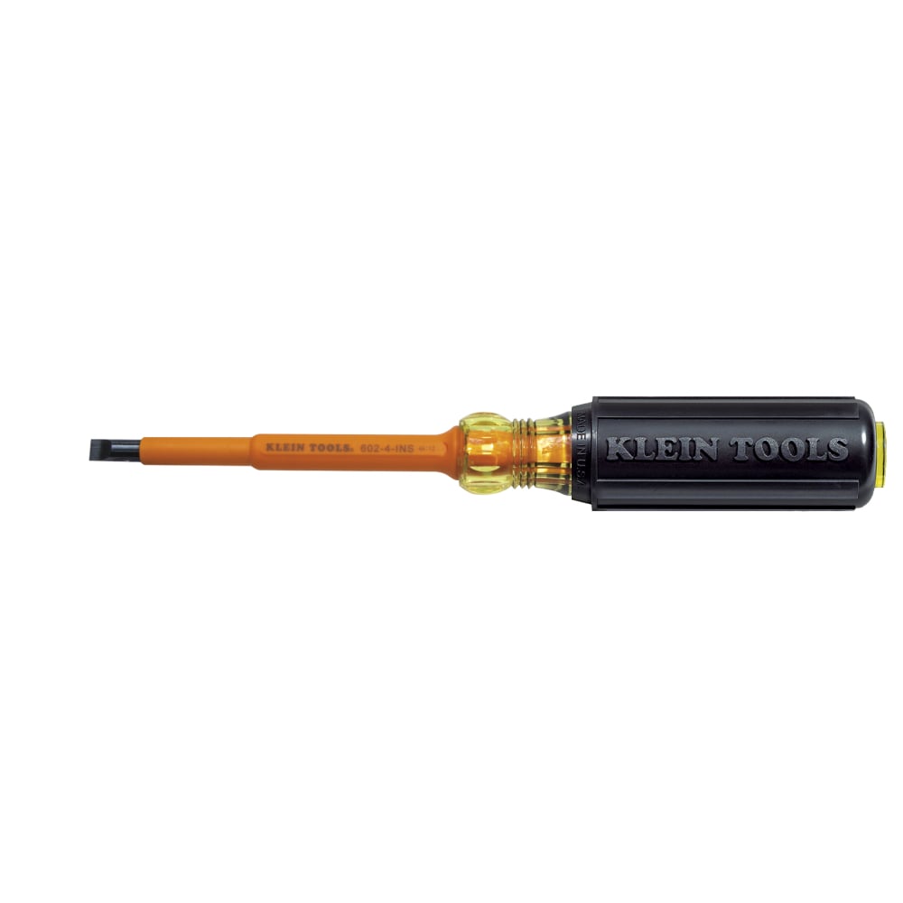 602-4-INS Screwdriver, 1/4 in Cabinet Point, Steel Shank, 8.313 in OAL, Plastic Handle, Black Oxide, ASTM F1505