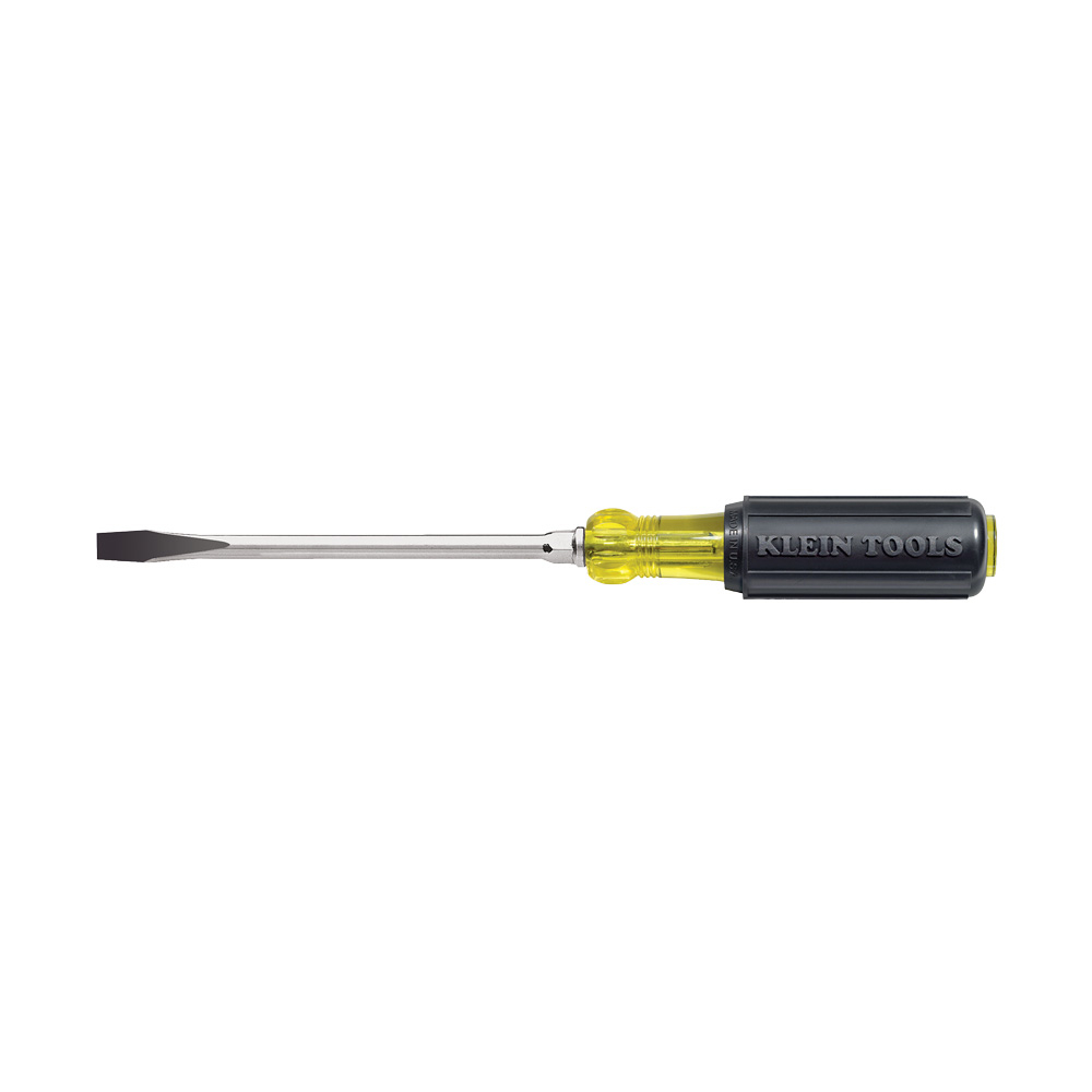 602-6 Cushion-Grip Heavy Duty Screwdriver, 5/16 in Slotted Point, Steel Shank, 10.938 in OAL, Rubber Handle, Polished Chrome, ASME B107.52, ANSI Specified