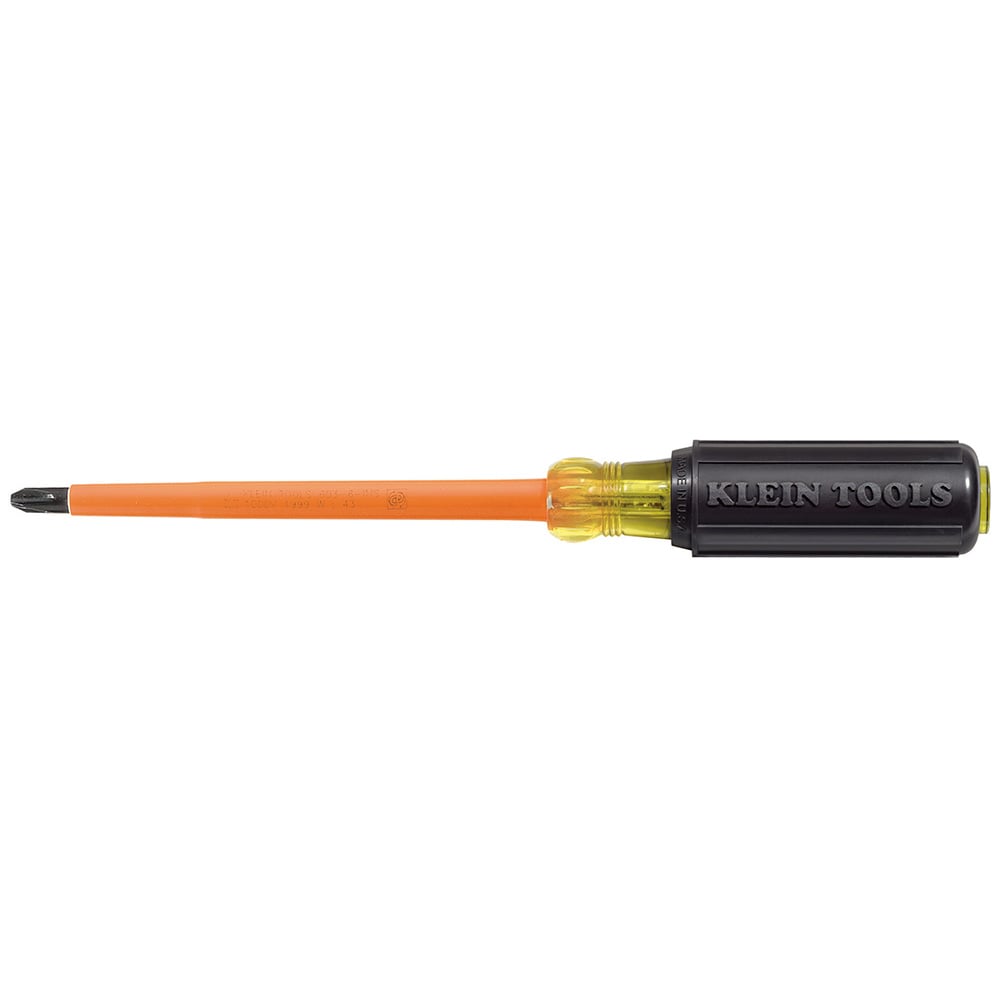 603-4-INS Screwdriver, #2 Phillips Point, Steel Shank, 8.313 in OAL, Plastic Handle, Black Oxide, ASTM F1505