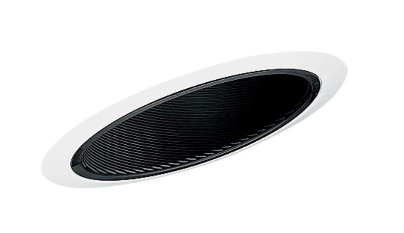 604 BWH Downlight Super Sloped Baffle Trim, 8-3/16 in ID x 9-1/8 in OD, Halogen Lamp, For Use With IC928, TC928, TC928R, ICPL928, ICPL928R, IC928LED9G4, IC928LED14G4 Series Housing