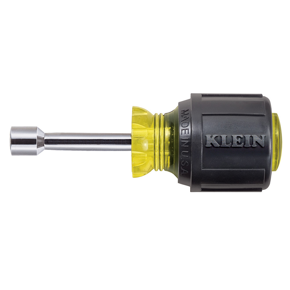 610-5/16 Cushion-Grip Stubby Nutdriver, 5/16 in, Hollow Shank, Cushion Grip Handle, ANSI/ASME Specified, Polished Chrome
