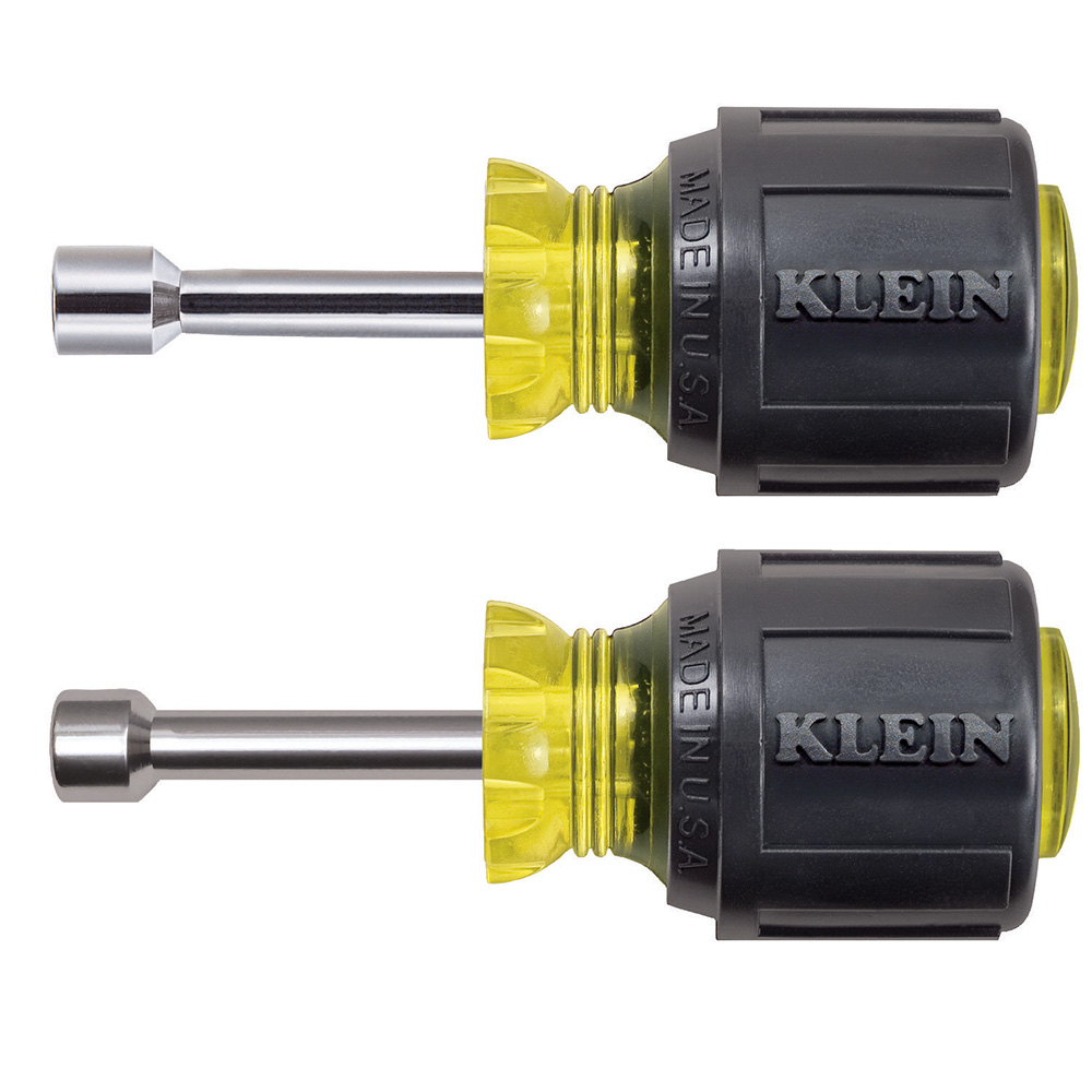 610M Stubby Magnetic Nutdriver Set, 1/4 to 5/16 in, 2 Pieces, 3-1/2 in OAL, Cushion Grip Handle, Steel
