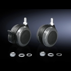 Twin castors, color: Black with grey running surface