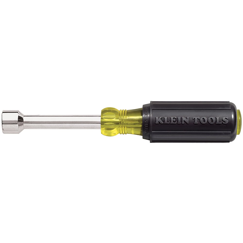 630-3/16 Cushion-Grip Nutdriver, 3/16 in, Hollow/Round Shank, Black/Yellow Cushion Grip Handle, ANSI/ASME Specified, Polished Chrome