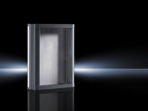 6340400 Front Panel, 15 in H x 12 in W x 3.4 in D, For Use With Compact Panel, Die Cast Zinc, Graphite Gray