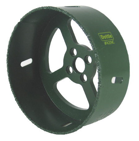 638C Recessed Lighting Kan-Cut Fixture Saw, 6-3/8 in Dia, 2 in D Cutting, Tungsten Carbide Cutting Edge