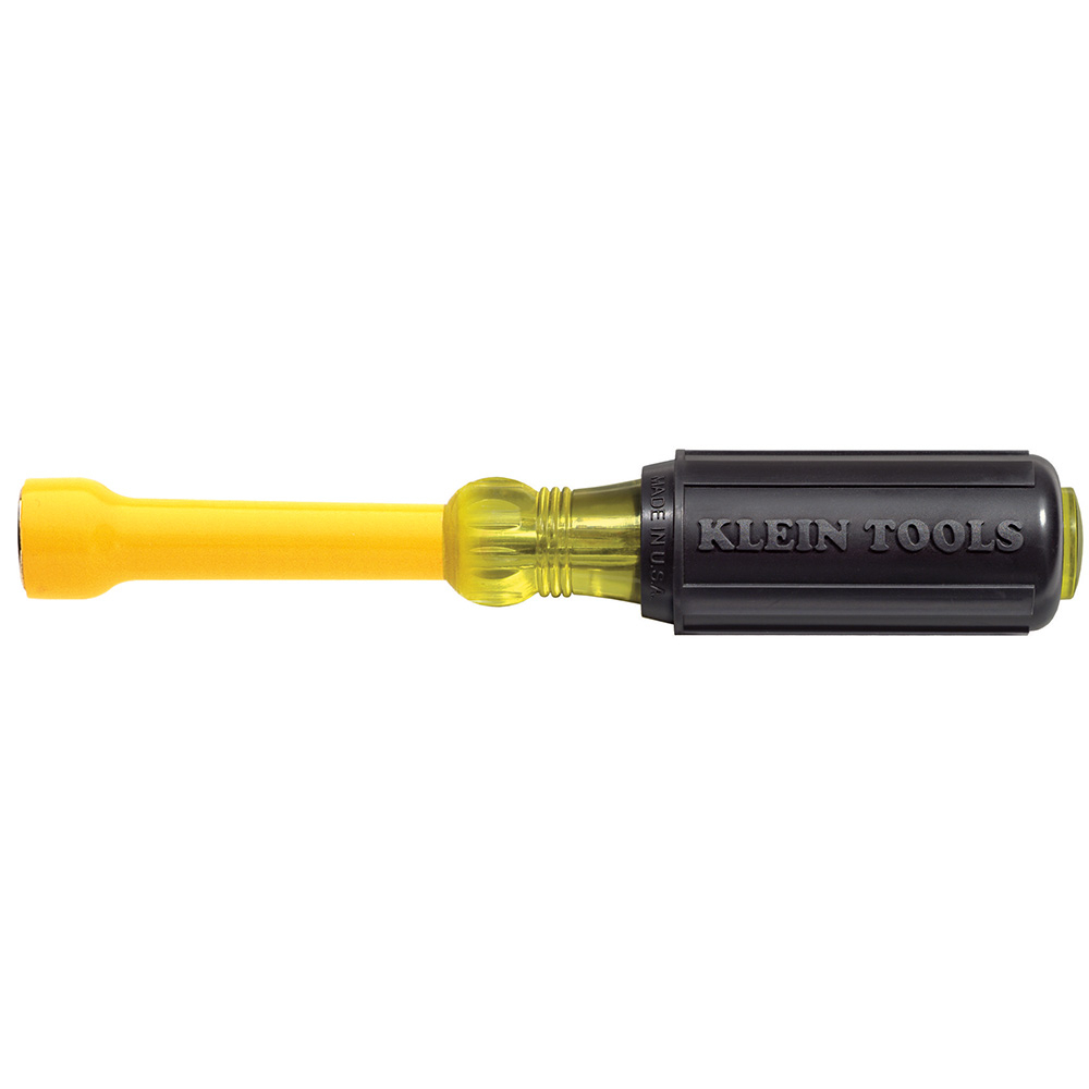 640-9/16 Cushion-Grip Nutdriver, 9/16 in, Hollow Shank, Cushion Grip Handle, ANSI/ASME Specified, Polished Chrome