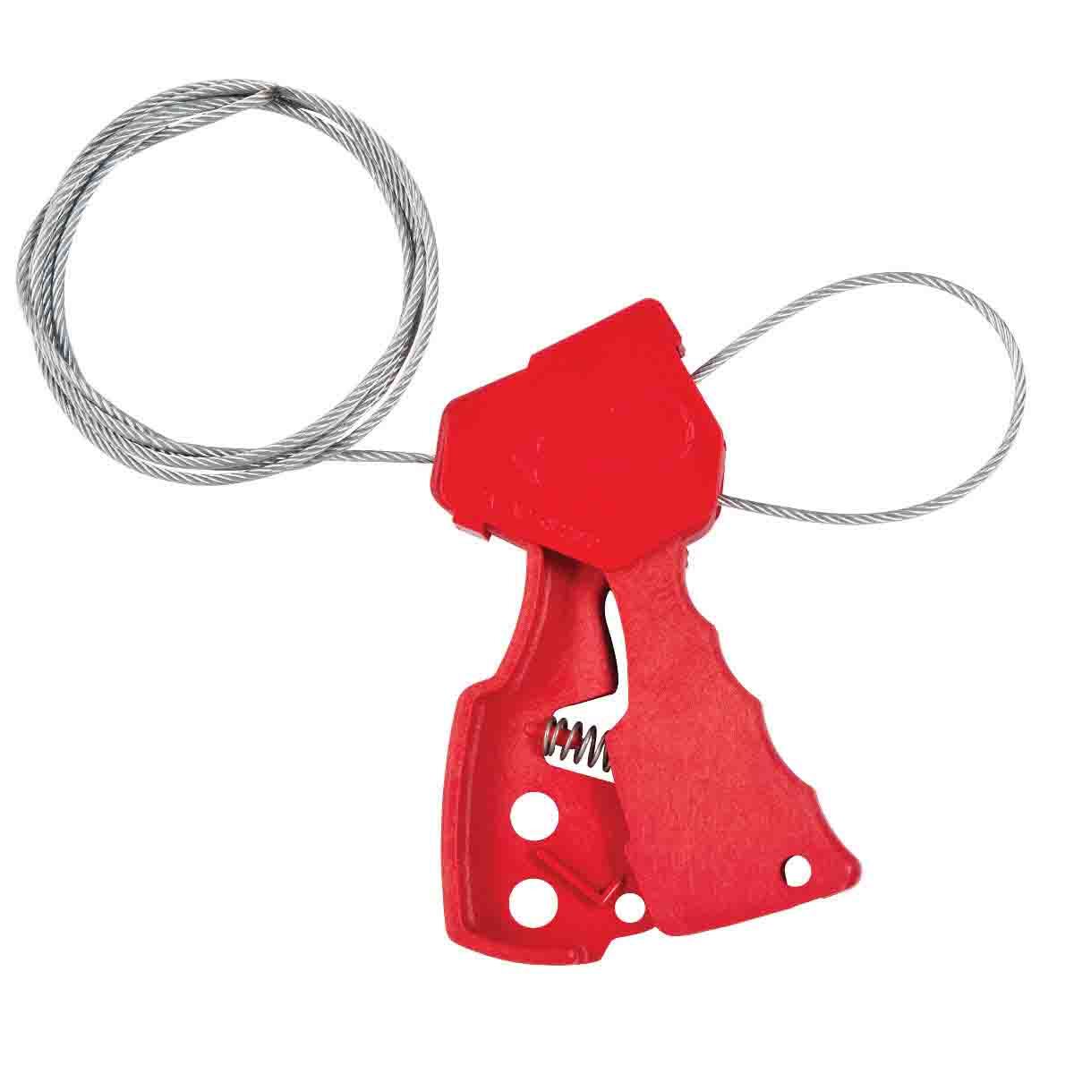 65318 Original Cable Lockout, 1/8 in Dia x 6 ft L Nylon Cable, 1 Padlocks, Red Body/Silver Cable, 0.31 in Dia Max Padlock Shackle, LOTO-37 Nylon Body, OSHA 1910.147