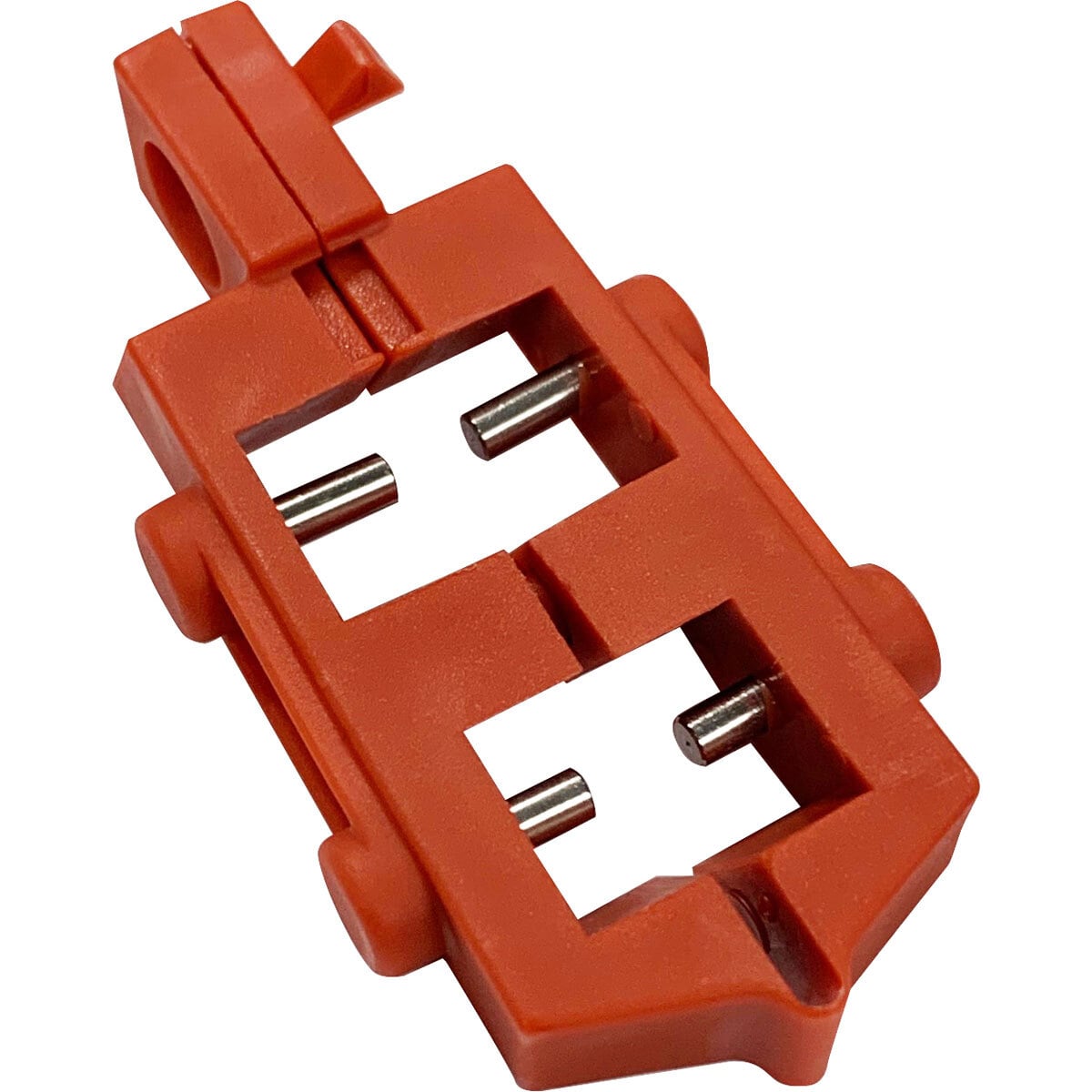 65387 1-Pole Snap-On Circuit Breaker Switch Lockout Device, For Use With 120 V AC Multi-Pole Tie Bar Breaker with Hole in Switch Tongue, 1 Padlocks, 0.282 in Dia Max Padlock Shackle, LOTO-15 Nylon, Red