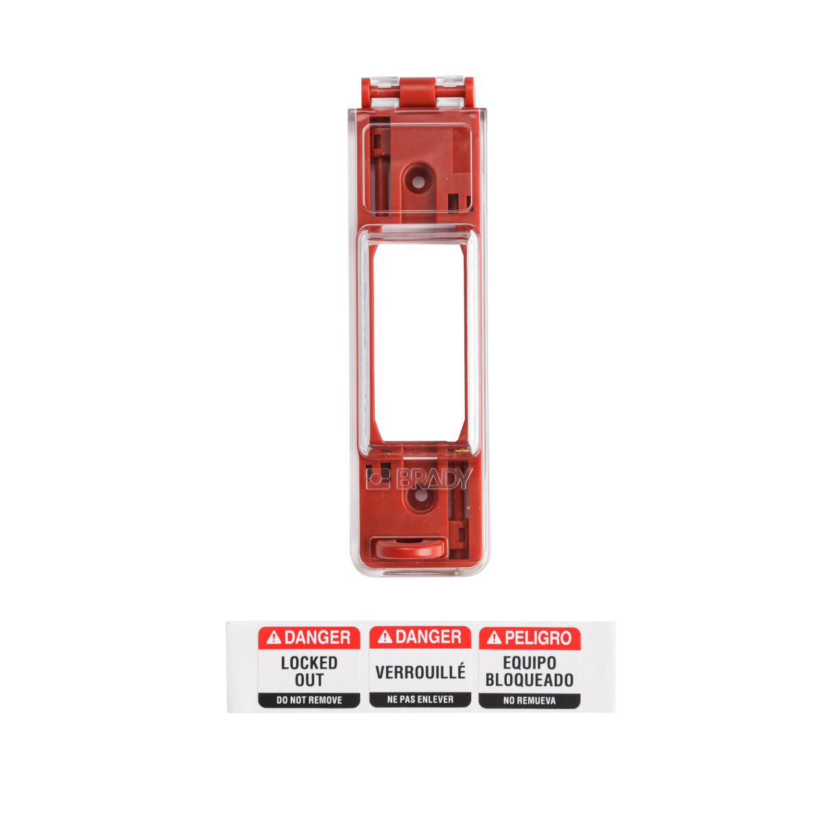 65392 Toggle Switch Lockout, For Use With Wall Mounted Switch, 1 Padlocks, 0.31 in Dia Max Padlock Shackle, LOTO-42 Polypropylene, Red