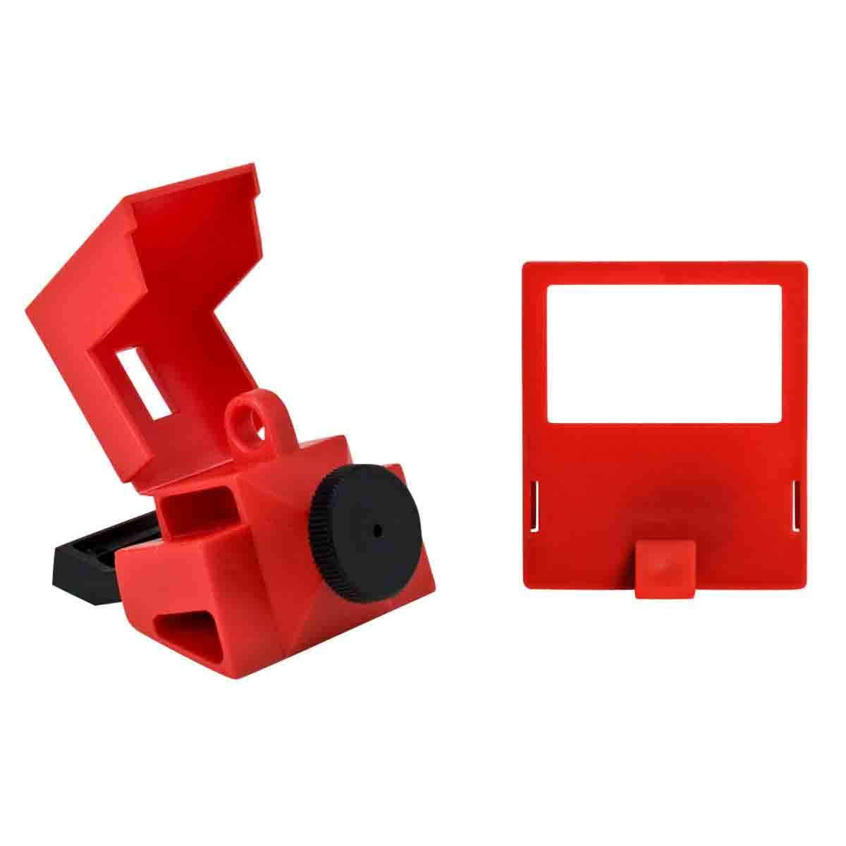 65397 1-Pole Clamp-On Circuit Breaker Switch Lockout Device, For Use With 480/600 V AC Single Pole and Internal-Trip Multi-Pole Breaker, 1 Padlocks, 0.31 in Dia Max Padlock Shackle, LOTO-2 Polypropylene, Red