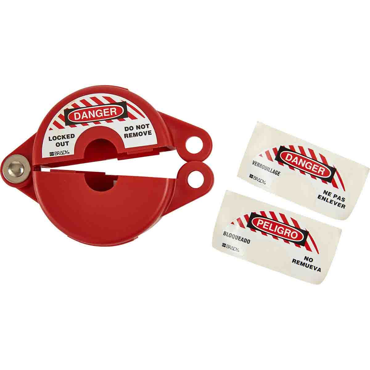 65561 Gate Valve Lockout, Fits Min Handle Size: 2-1/2 in, Fits Max Handle Size: 5 in, 1 Padlocks, -40 deg F Min Temperature, 302 deg F Max