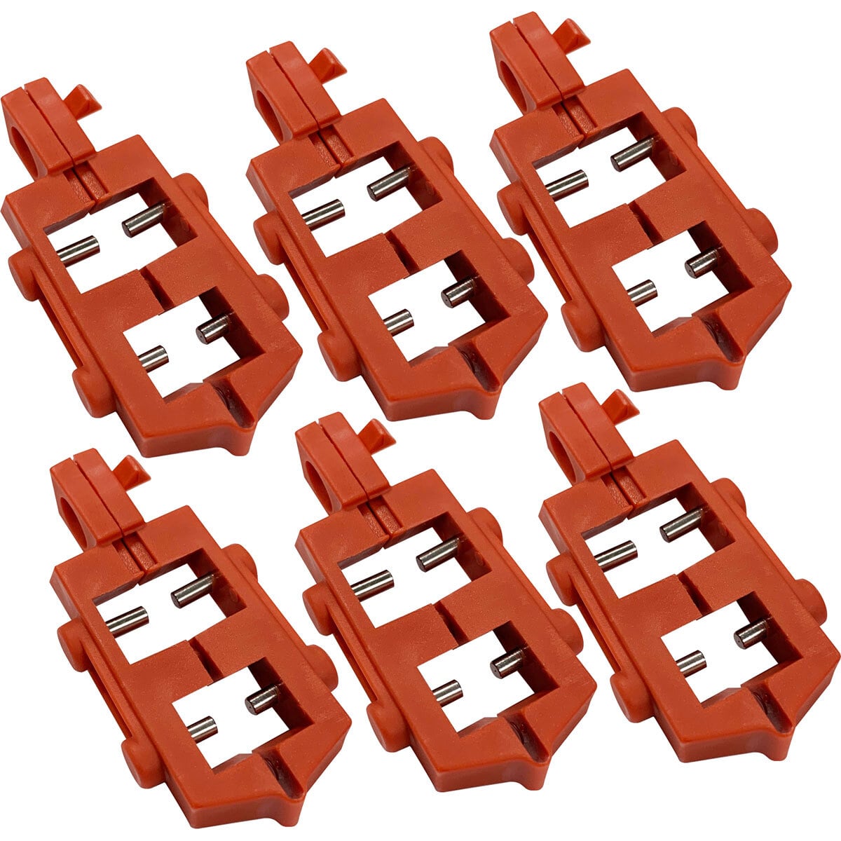 65688 1-Pole Snap-On Circuit Breaker Switch Lockout Device, For Use With 120 V AC Multi-Pole Tie Bar Breaker with Hole in Switch Tongue, 1 Padlocks, 0.282 in Dia Max Padlock Shackle, LOTO-15 Nylon, Red