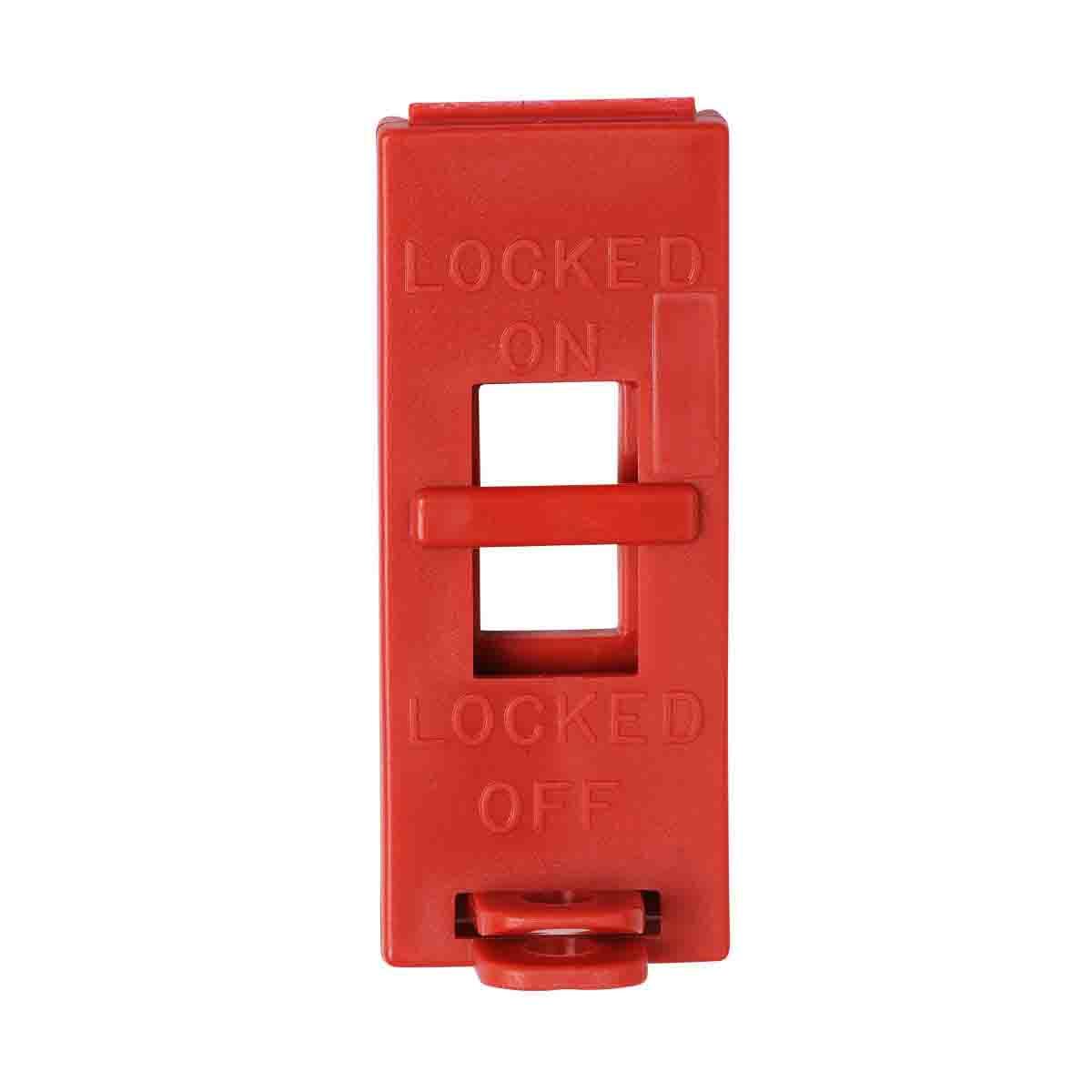 65696 Toggle Switch Lockout, For Use With Wall Mounted Switch, 1 Padlocks, 0.31 in Dia Max Padlock Shackle, LOTO-42 Polypropylene, Red