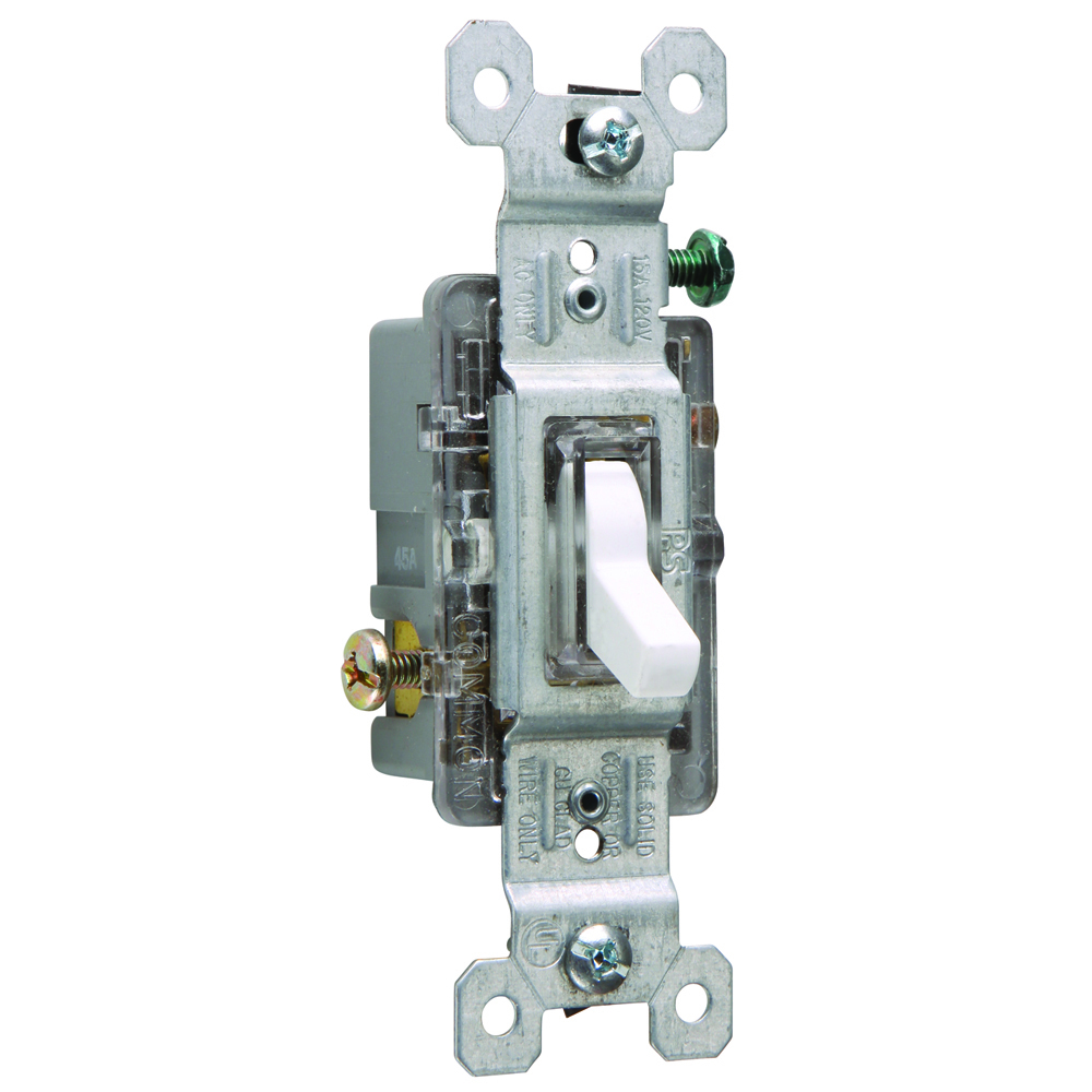 660WSLG 15 Amp,120V Trademaster Single-Pole|Illuminated Toggle Switch, White