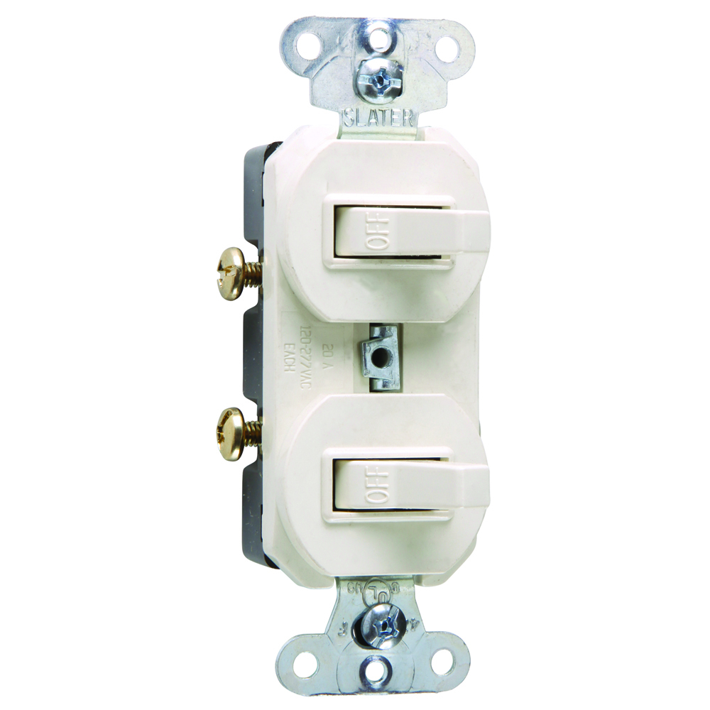 670LAG Two Grounding Single-Pole Combination Switches, Light Almond