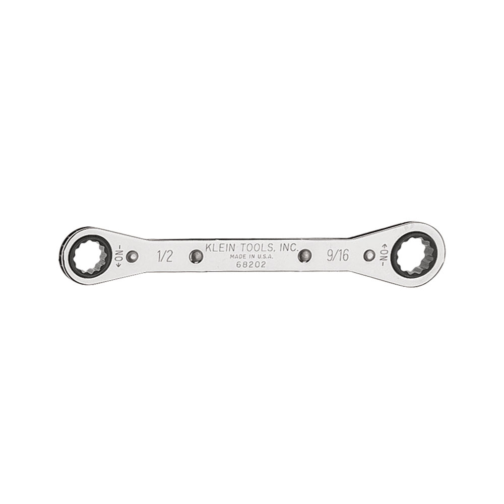 68202 Box Wrench, 1/2 x 9/16 in Wrench, 12 Points, 25 deg Offset, 6-7/8 in OAL, Steel, Polished Chrome