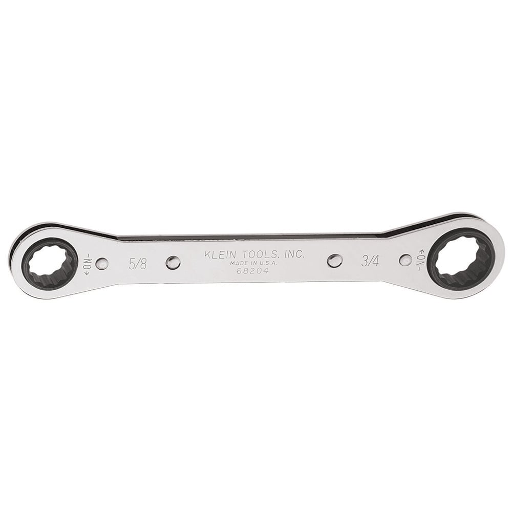 68204 Standard Box Wrench, 5/8 x 3/4 in Wrench, 12 Points, 25 deg Offset, 8-1/4 in OAL, Steel, Polished Chrome
