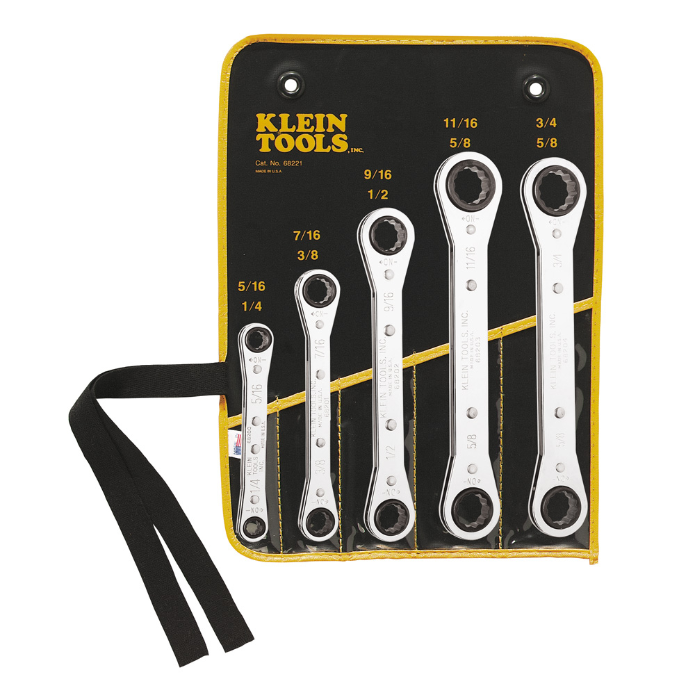 68221 Offset Ratcheting Standard Box Wrench Set, 7 Pieces, Polished Chrome