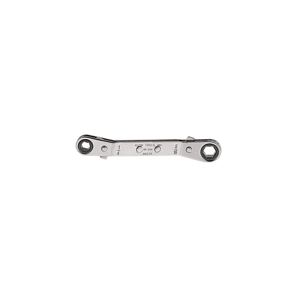 68234 Box Wrench, 1/4 x 5/16 in Wrench, 6 Points, 25 deg Offset, 4-3/8 in OAL, Steel, Polished Chrome